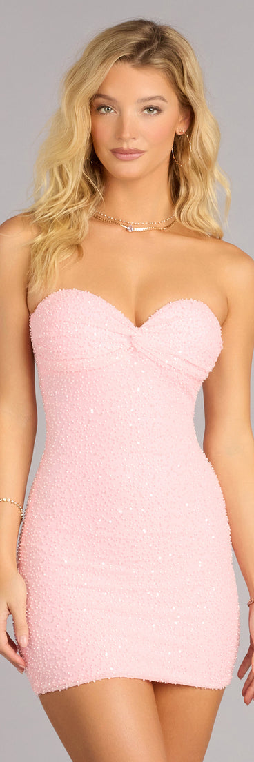 Juliette Strapless Beaded Mini Dress