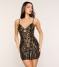 Audra Geometric Sequin Bodycon Mini Dress