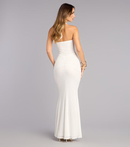 Tori Mesh Mermaid Formal Dress