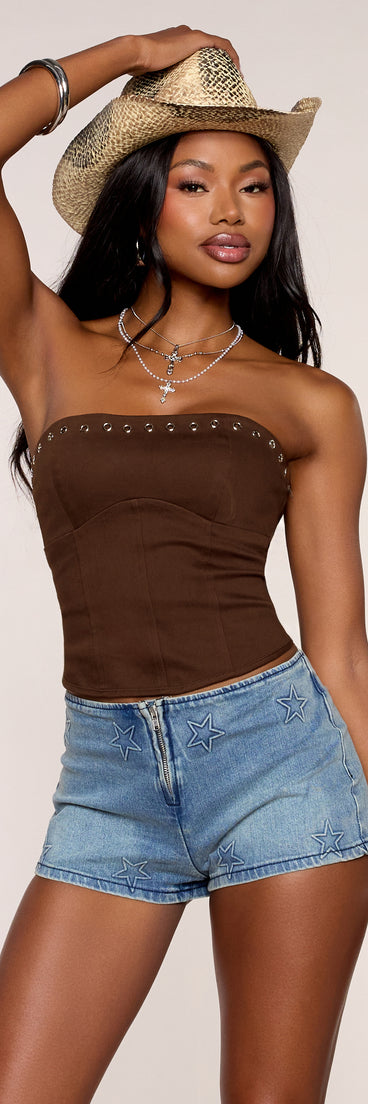 Cool Frontier Lace Up Grommet Corset Top
