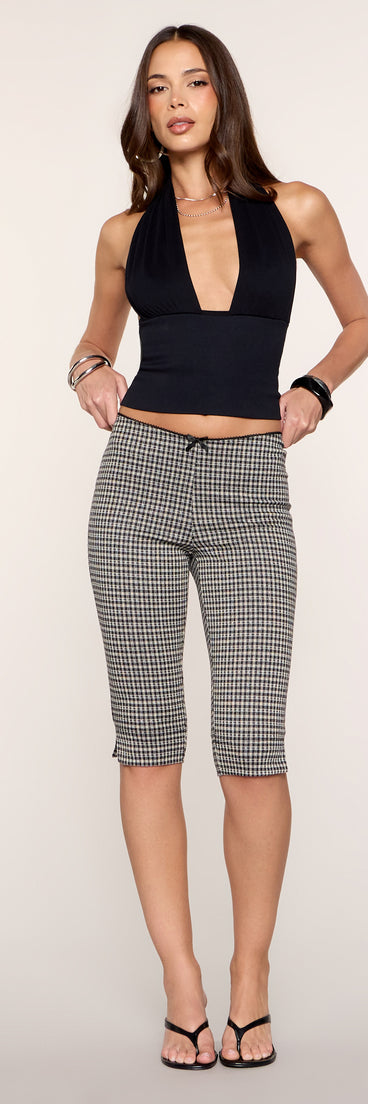 Checked Out Plaid Capri Pants